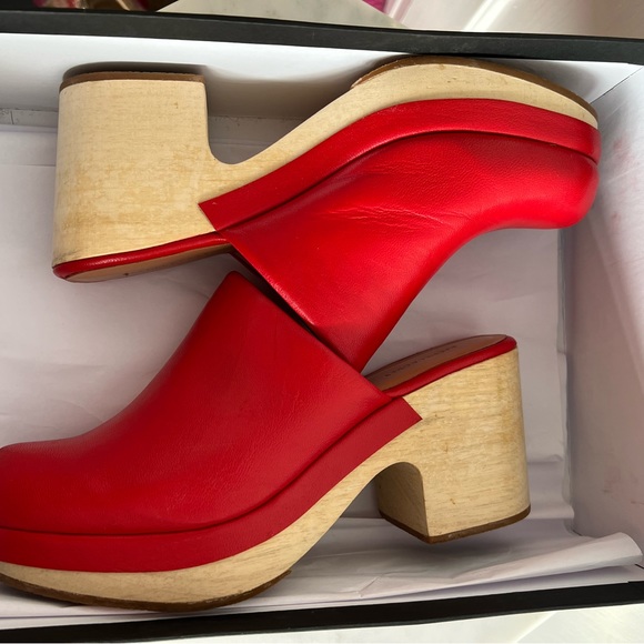 Rachel Comey Bose Red Leather Clog Size 8 Worn Once - Picture 5 of 11